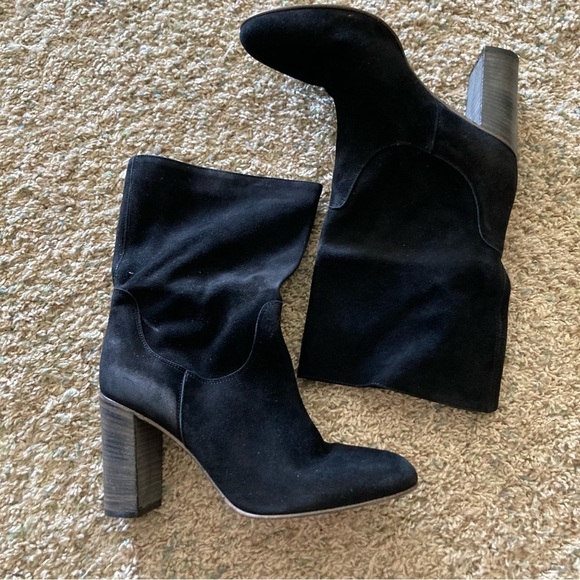 NWOB Free People Dakota Heeled Boots Black Suede Sz 41